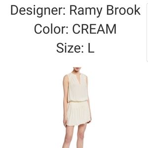 Ramy Brook Cream mini dress, sz Large